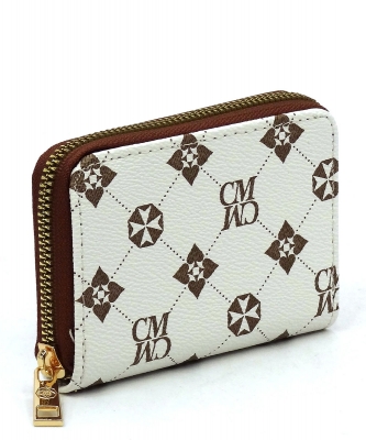 CM Monogrammed Accordion Card Holder Wallet CM017 IVORY
